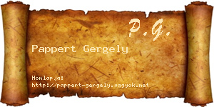 Pappert Gergely névjegykártya
